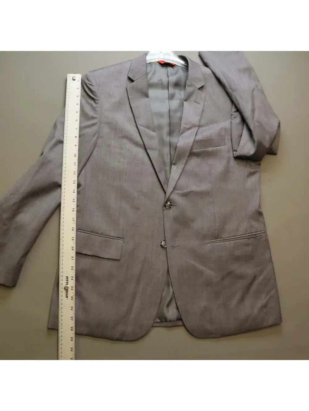 Linea Uomo Mens 2 Piece Suit 42R 36x30 Grey Premium 100% Wool Natural Stretch